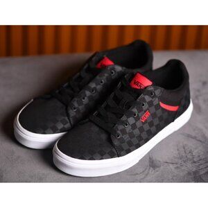 New! Size: 7 Youth or 8.5 Women | Vans Seldan Checkerboard | Black/Red